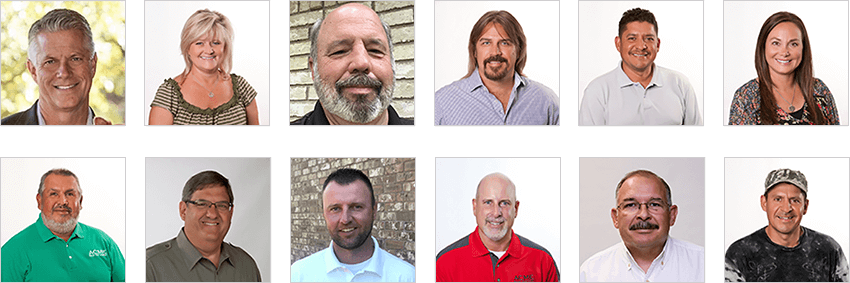 collage of Acme Roof Systems employee headshots