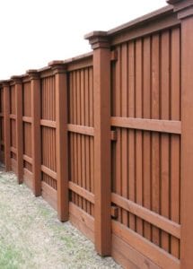 Closeup of a nice stained fence