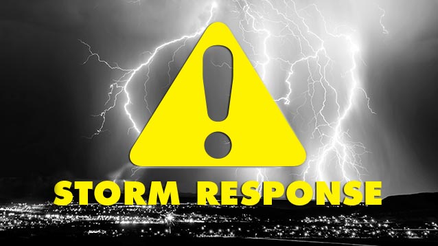 Stormy sky at night that says storm response