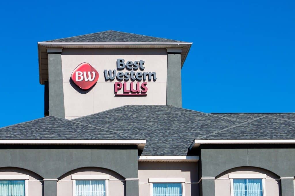 close up of best western hotel