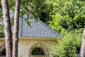 New roof on a stone house.
