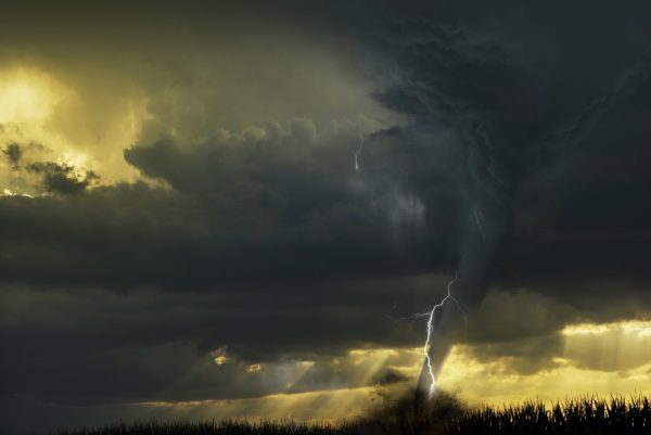North Texas Tornado hitting a field.