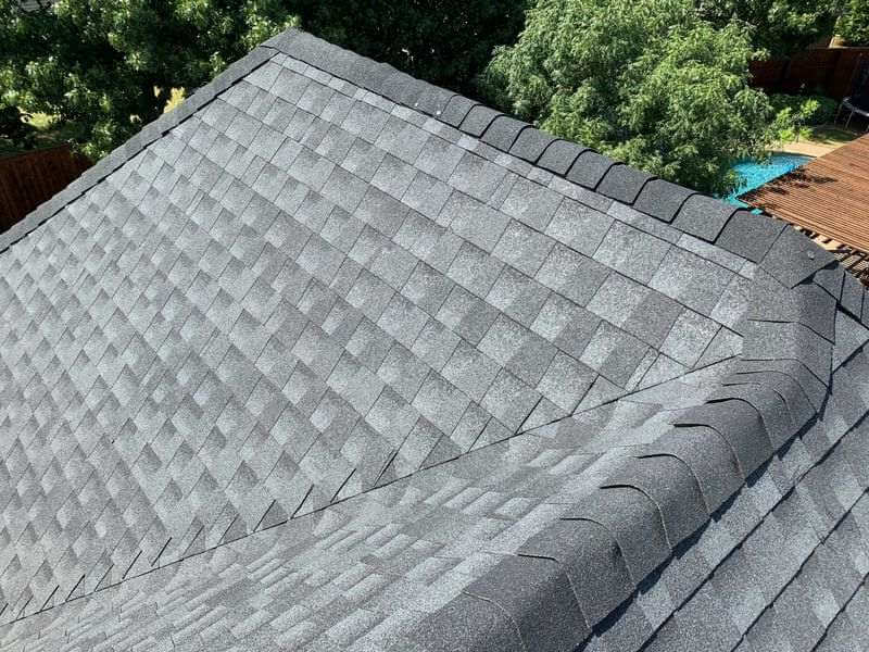 Aerial View Of A New Residential Roof On A Home