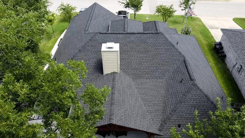 Aerial View Of A New Residential Roof On A Home