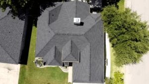 Aerial View Of A New Residential Roof On A Home