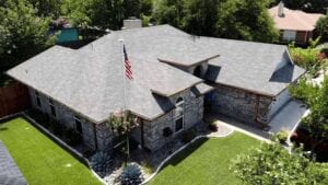 Aerial View Of A New Residential Roof On A Home