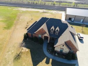 brand new shingles on a roof